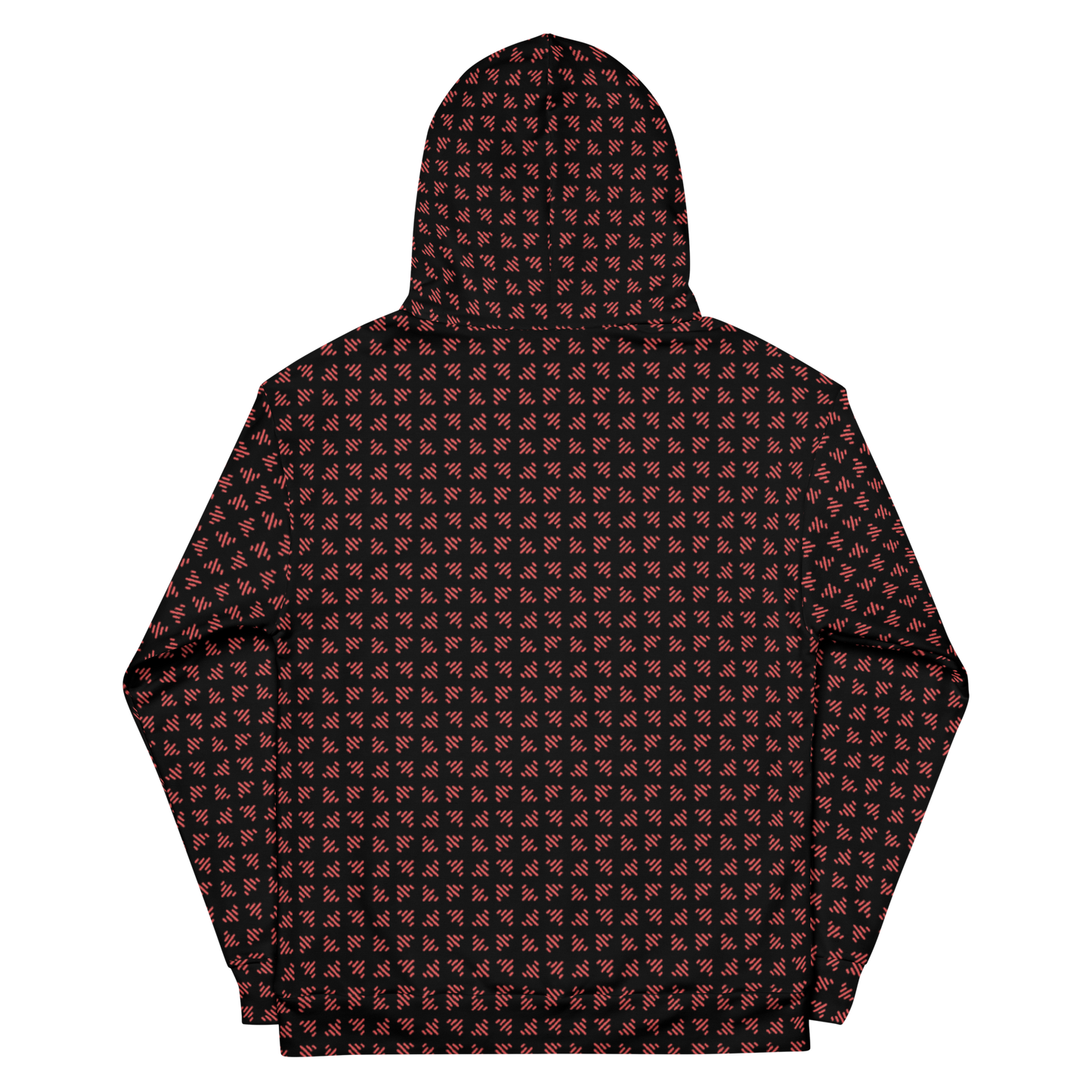 LS Unisex Red/Black Airplane Pattern Hoodie