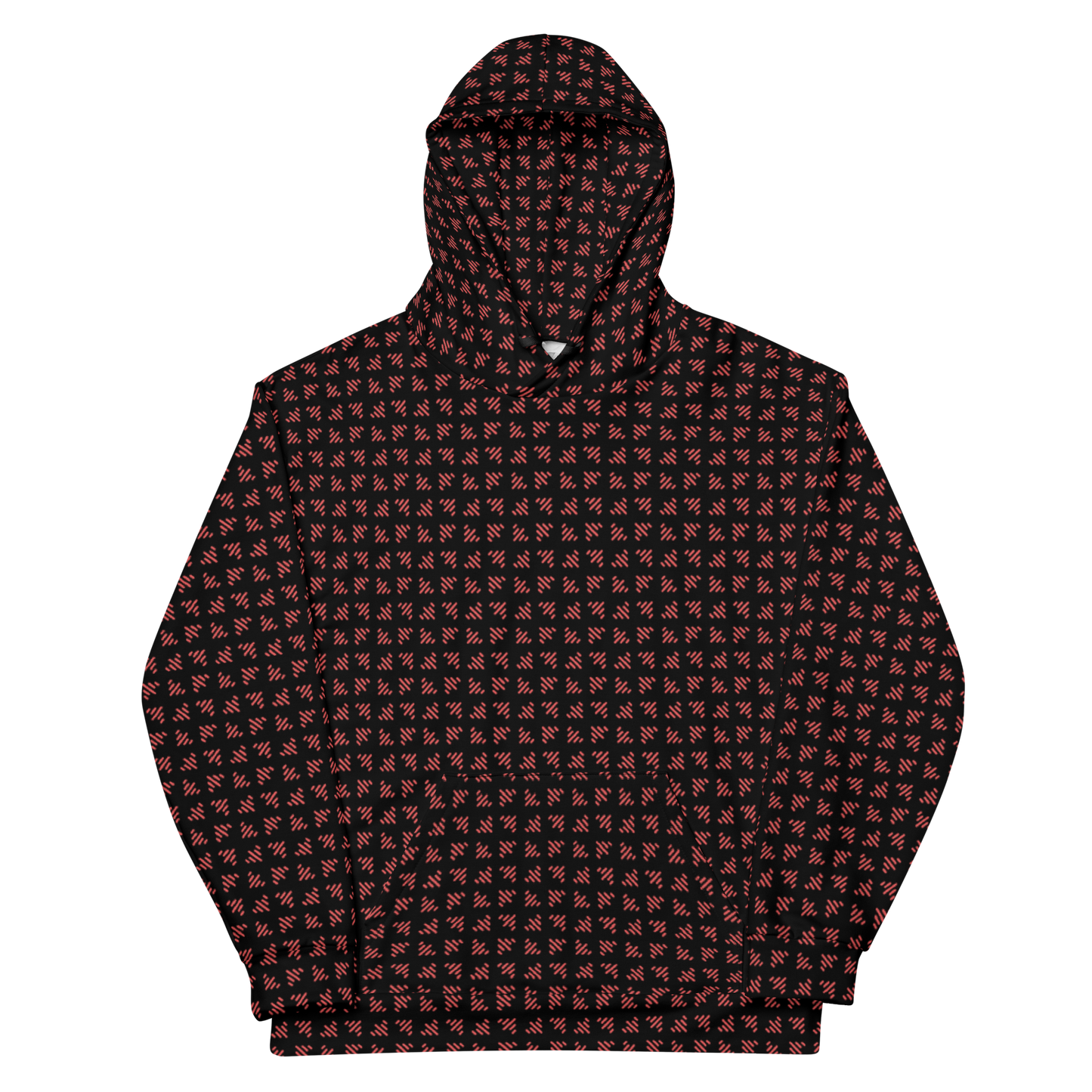 LS Unisex Red/Black Airplane Pattern Hoodie