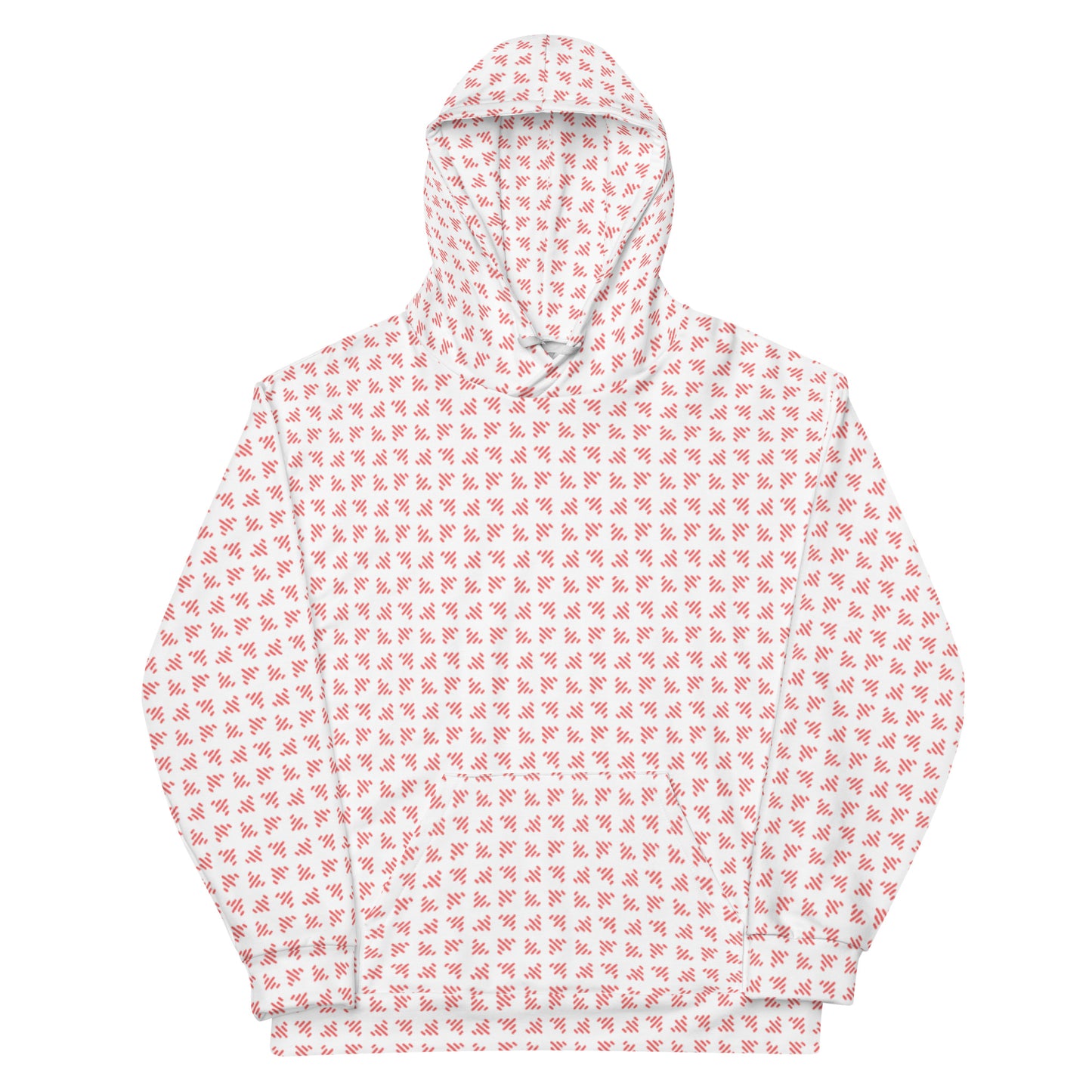 LS Unisex Red/White Airplane Pattern Hoodie