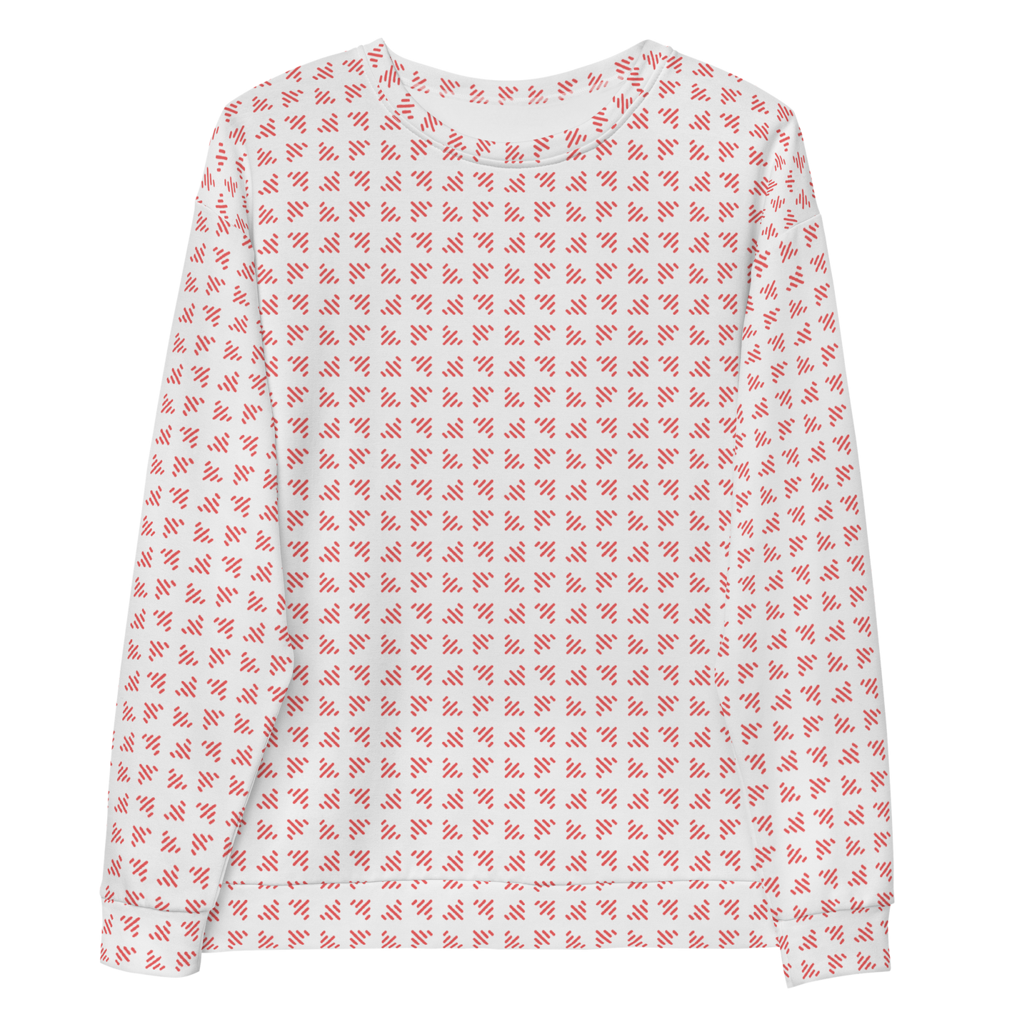 LS Unisex Red/White Airplane Pattern Sweatshirt