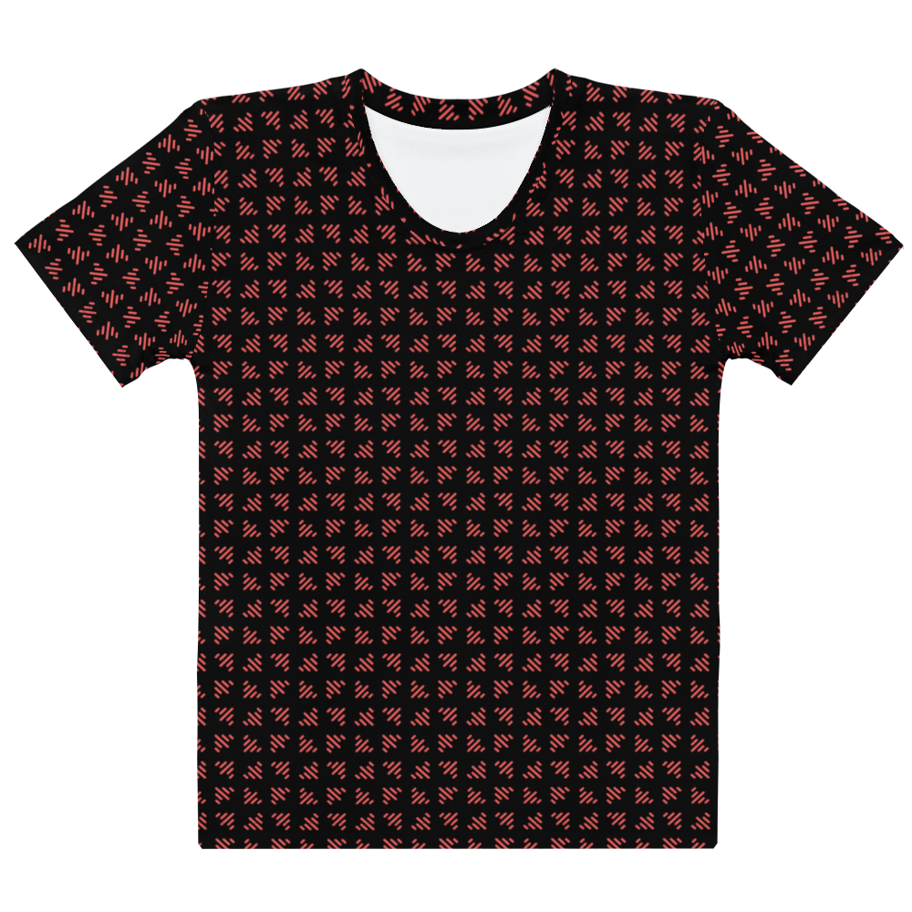 LS Women's Red/Black Airplane Pattern Tee