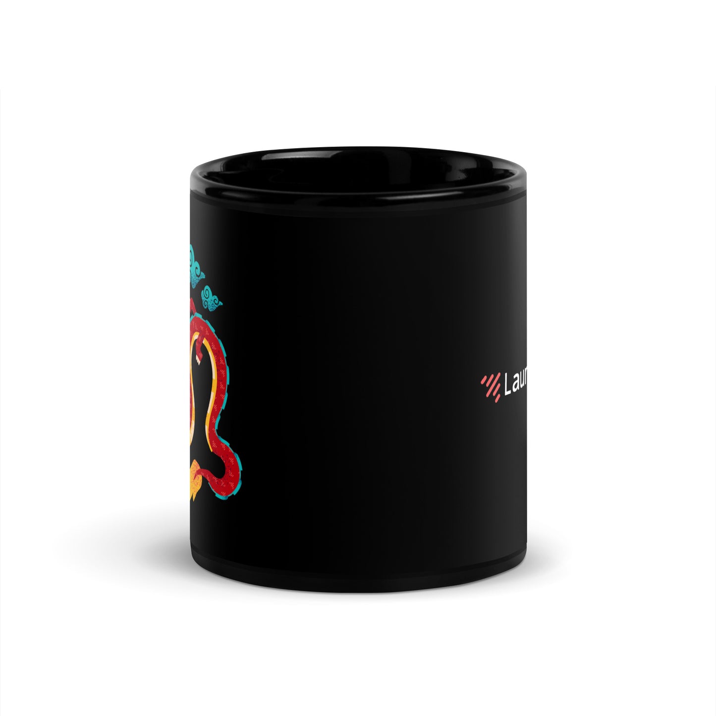 LS Dragon with Logo Black Glossy Mug (US Only)