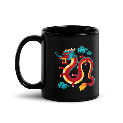 LS Dragon with Logo Black Glossy Mug (US Only)