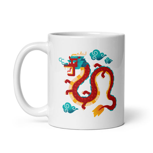 LS Dragon White glossy mug