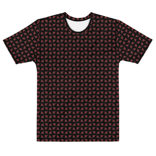 LS Men's Red/Black Airplane Pattern Tee