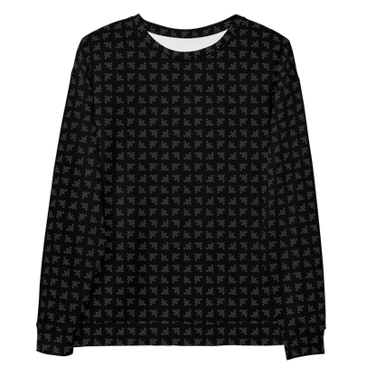 LS Unisex Ultra Black Airplane Pattern Sweatshirt