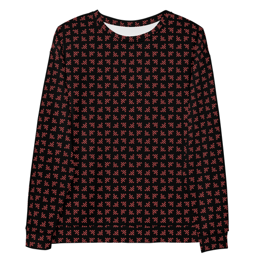 LS Unisex Red/Black Airplane Pattern Sweatshirt