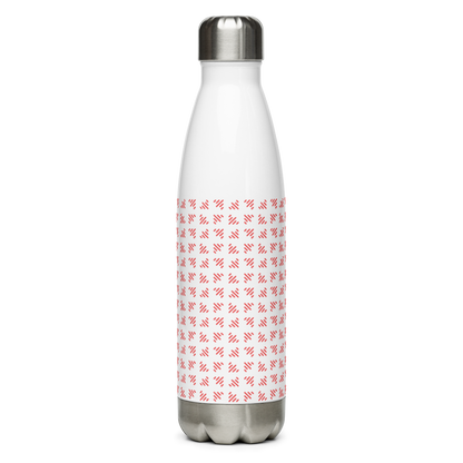 LS Red/White Airplane Pattern Stainless Steel Water Bottle